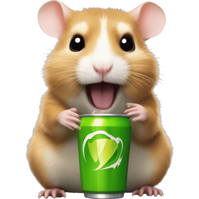 Hamster drink Monster Energy emoji