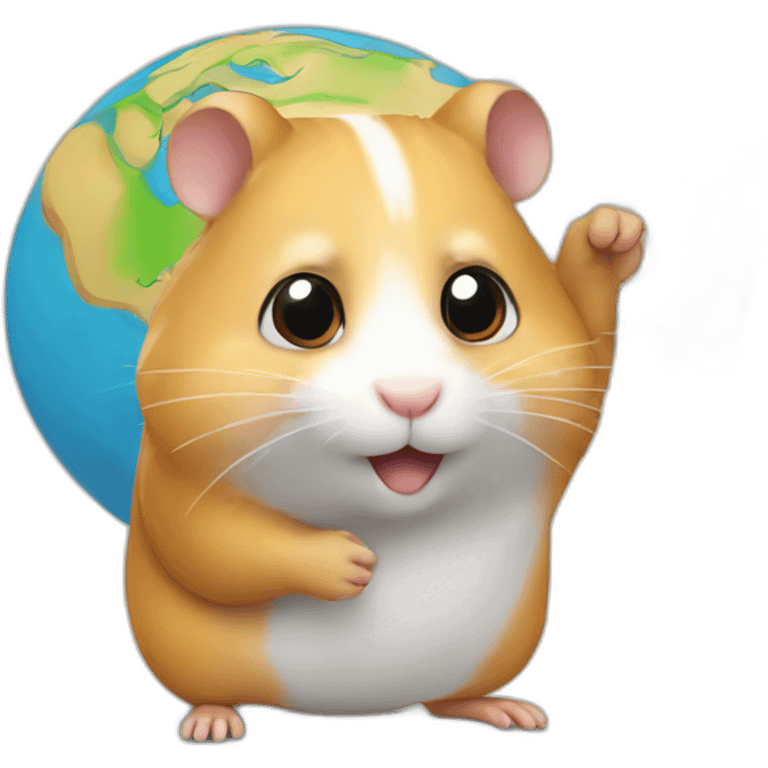 hamster with a cartoon styled map in his hand emoji