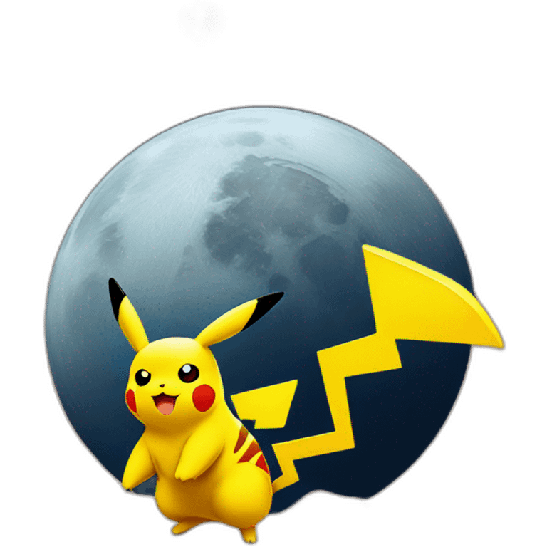 Pikachu on the moon emoji