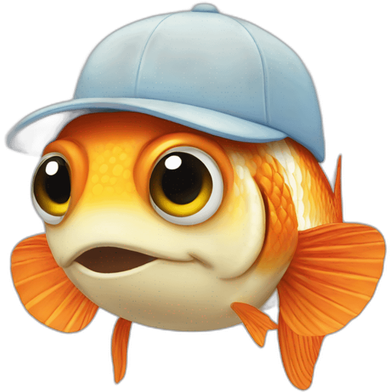 Fish wearing cap emoji