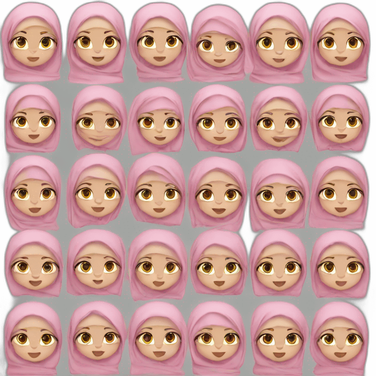 Memoji hijab girl white skin hijab pink emoji