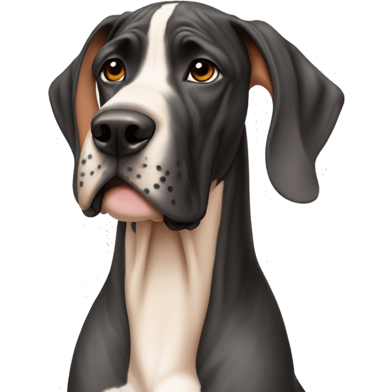 Great dane with many thin orangish tan and black stripes emoji