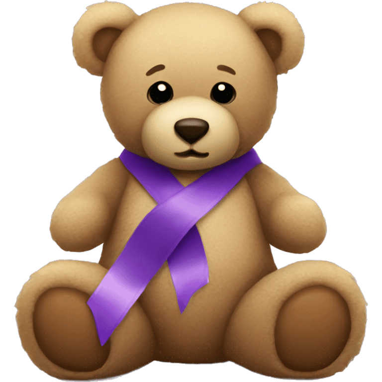 Teddy bear with purple ribbon  emoji