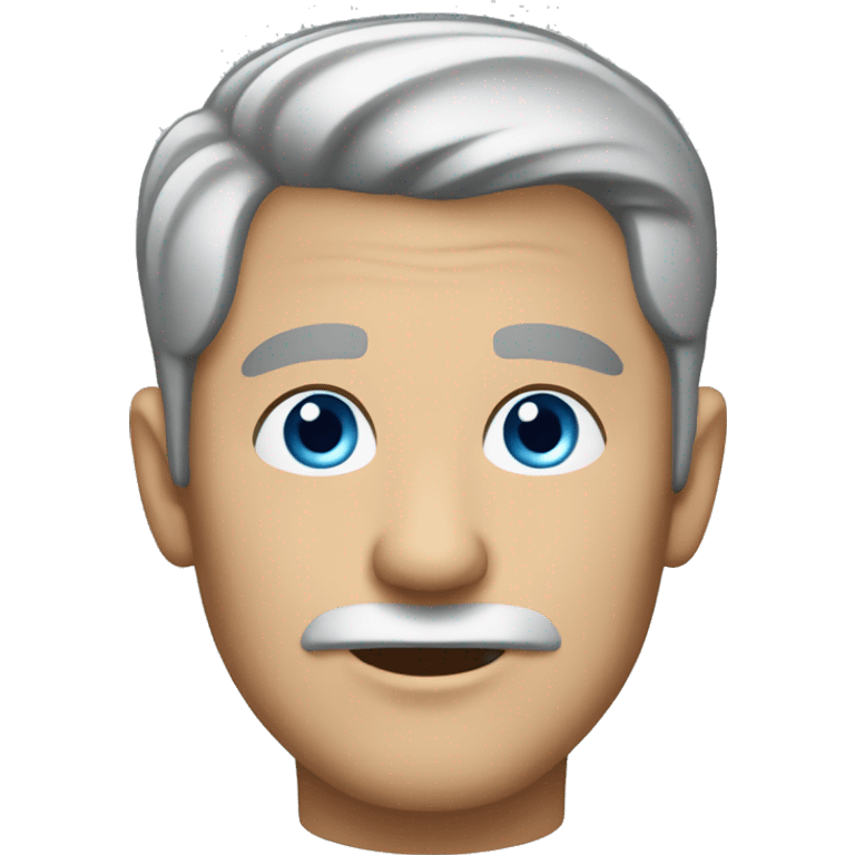 50 years old man dark-grey hair blue eyes no mustache emoji