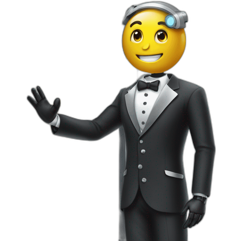 The robotic butler opens the door. emoji