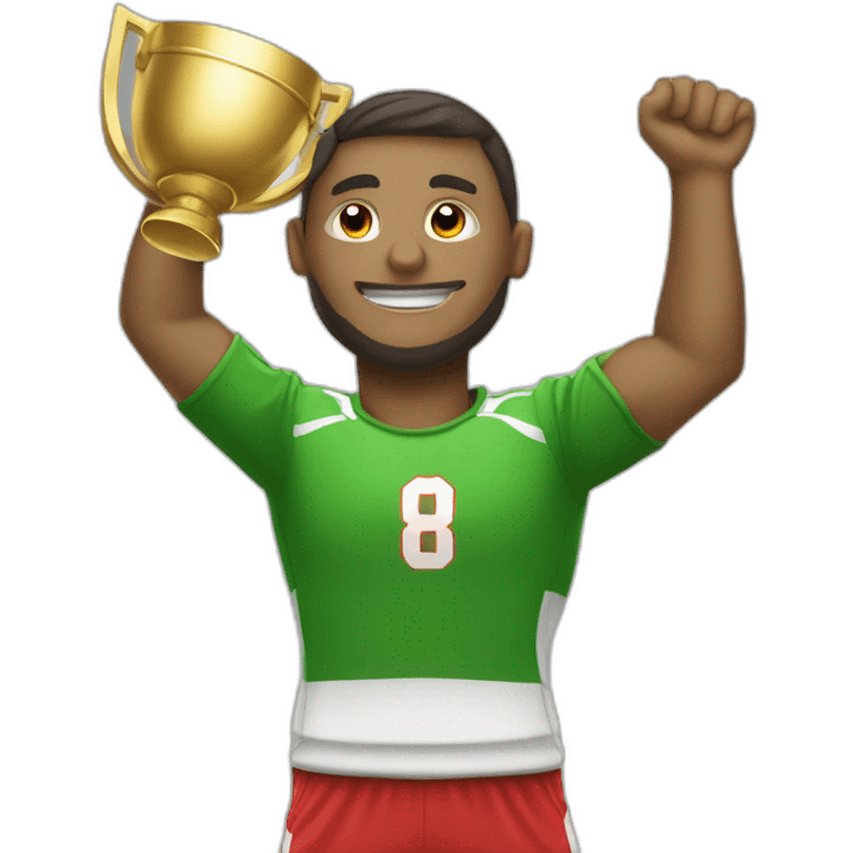 Joueur de foot soulevant un trophée emoji