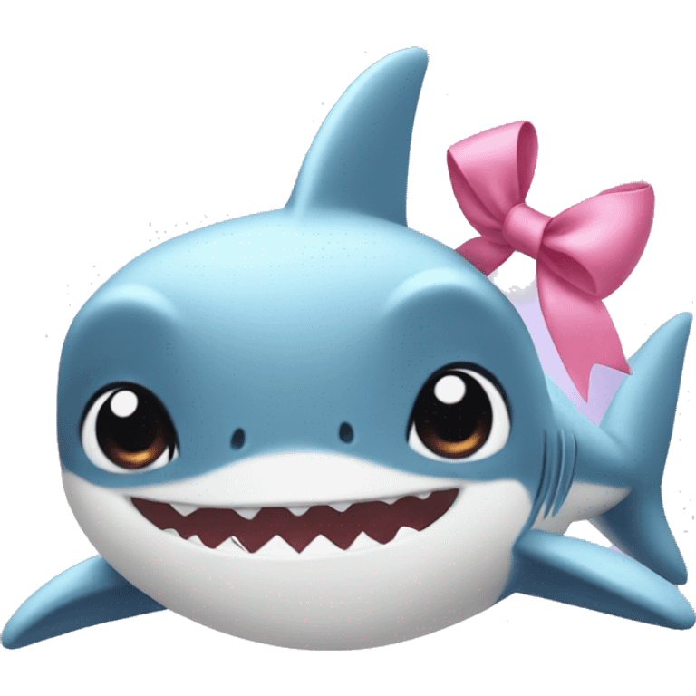 Baby shark with a bow on her head emoji