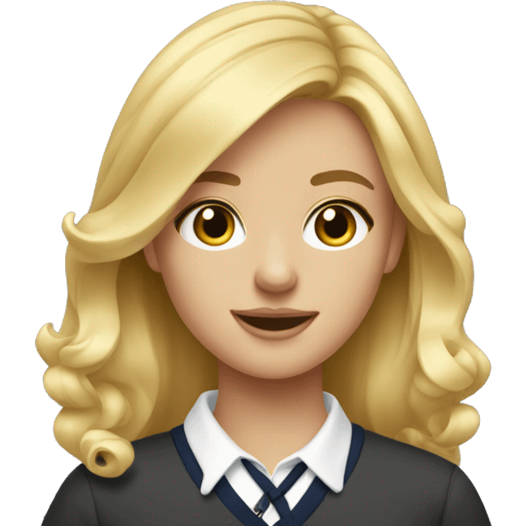 Preppy blond teenage girl emoji