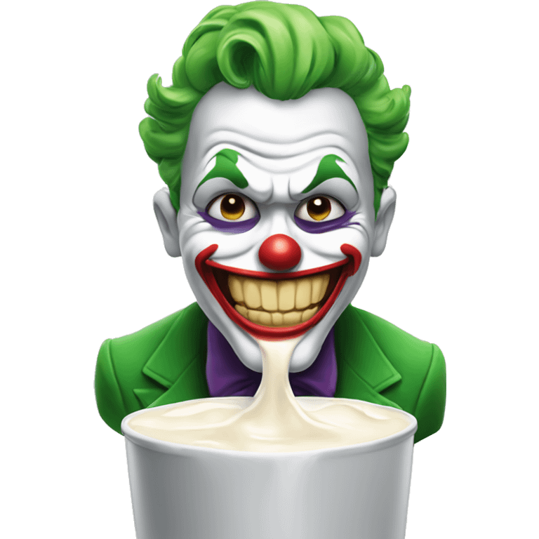 Joker dribbling in milk emoji