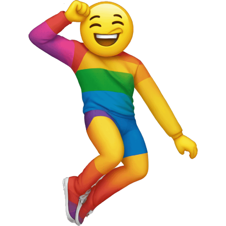 pride flag while dabbing emoji