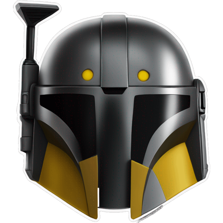 Mandalorian helmet black and yellow with antenna emoji