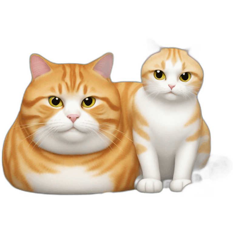 very fat ginger and white cat eating cheetos emoji