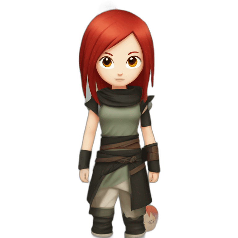 girl with red hair looking like gaara from naruto emoji