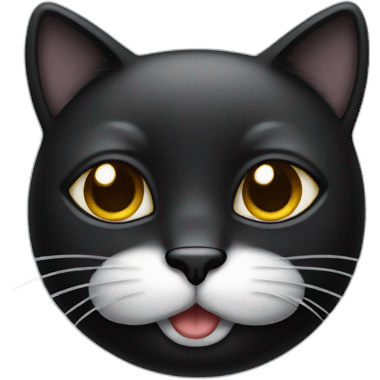 black-cat-white-small-mustache-face emoji