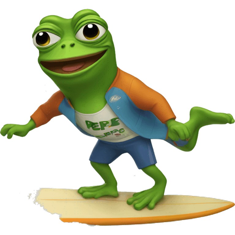 pepe with surfboard emoji