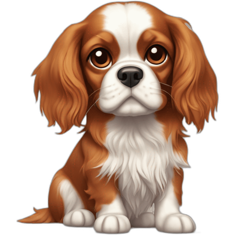 Cavalier king charles jouant à la balle emoji