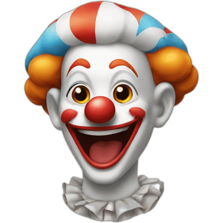 a very happy clown emoji