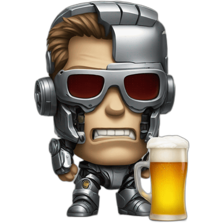 Terminator with a beer emoji