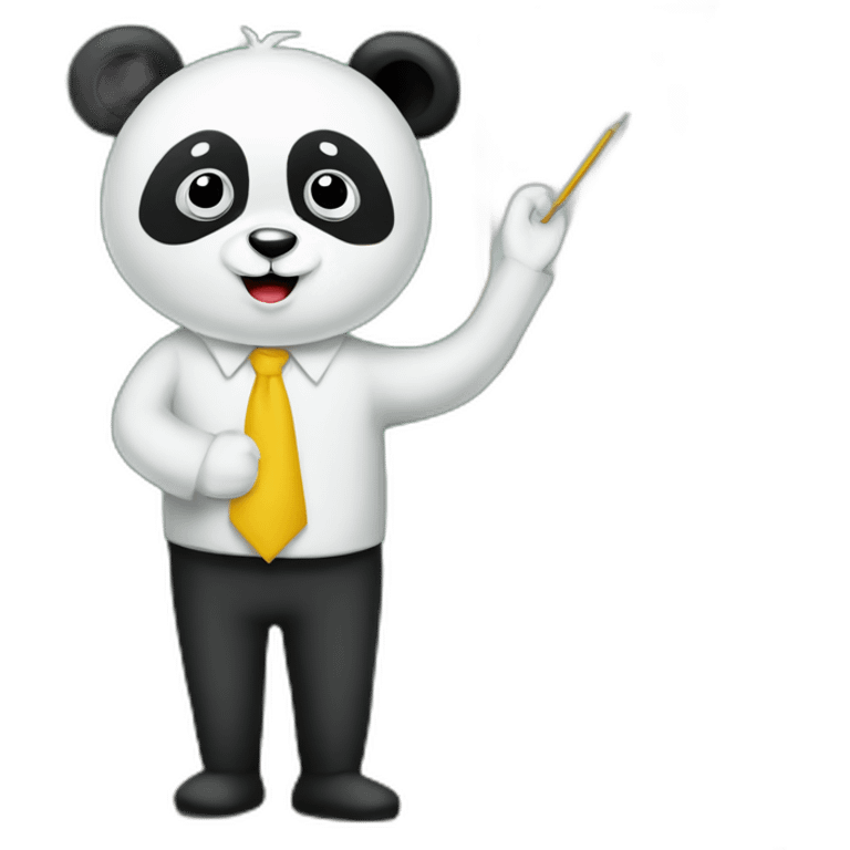 panda teacher chalkboard emoji