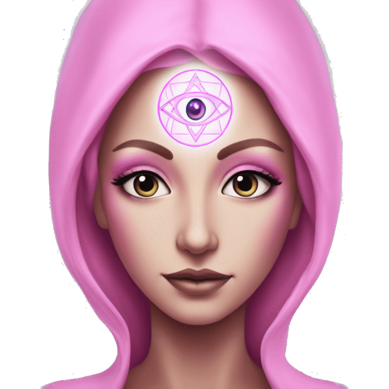 Pleiadian woman female third eye pink emoji