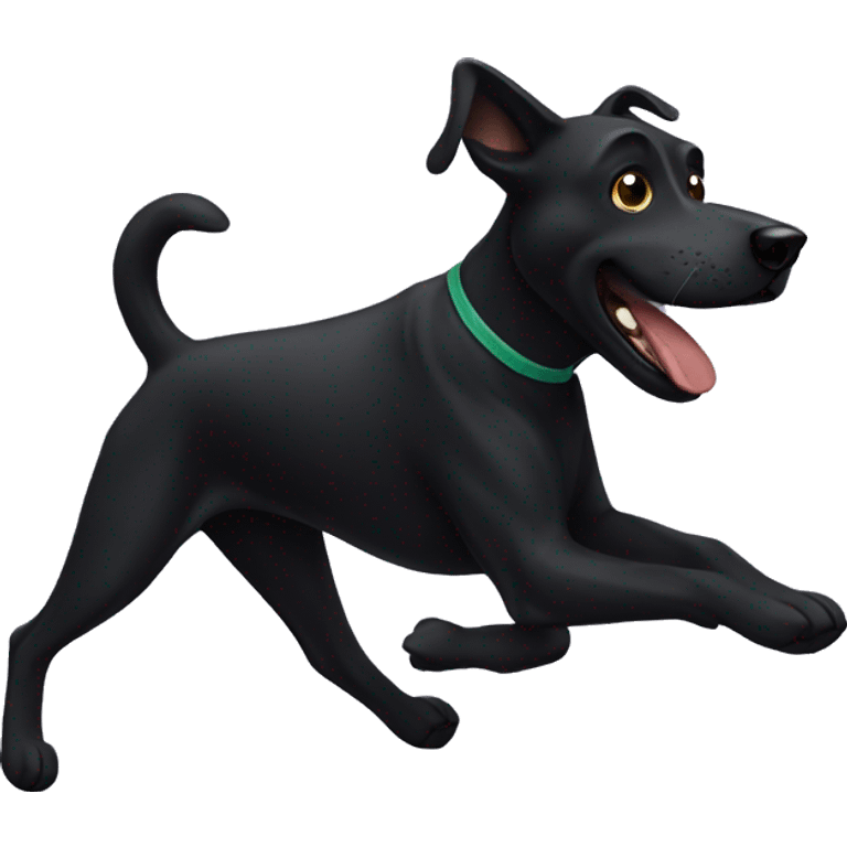 Black dog running  emoji