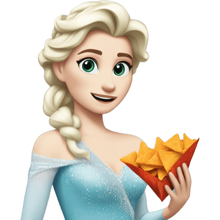 elsa eating spicy sweet chili doritos emoji