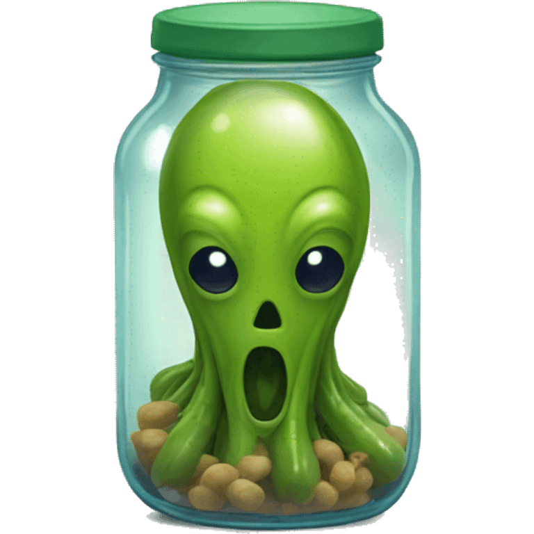 alien head in a pickle jar emoji