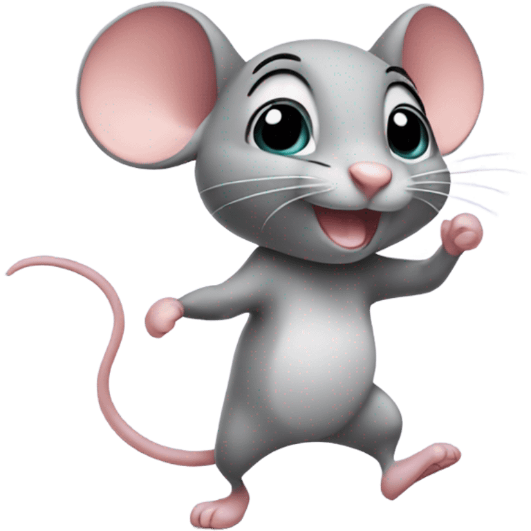 Cute mouse dancing  emoji