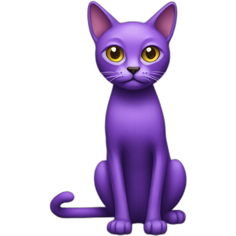 skinny scary purple cat body emoji