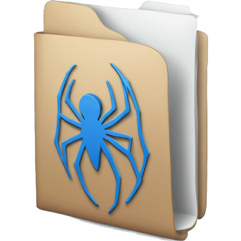 blue folder icon with a spiderweb on top emoji