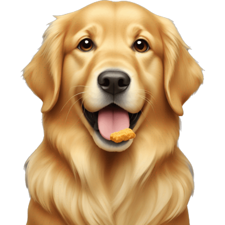 Golden retriever eat nugget emoji