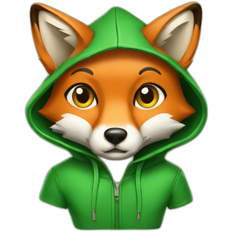 fox with green hoodie emoji