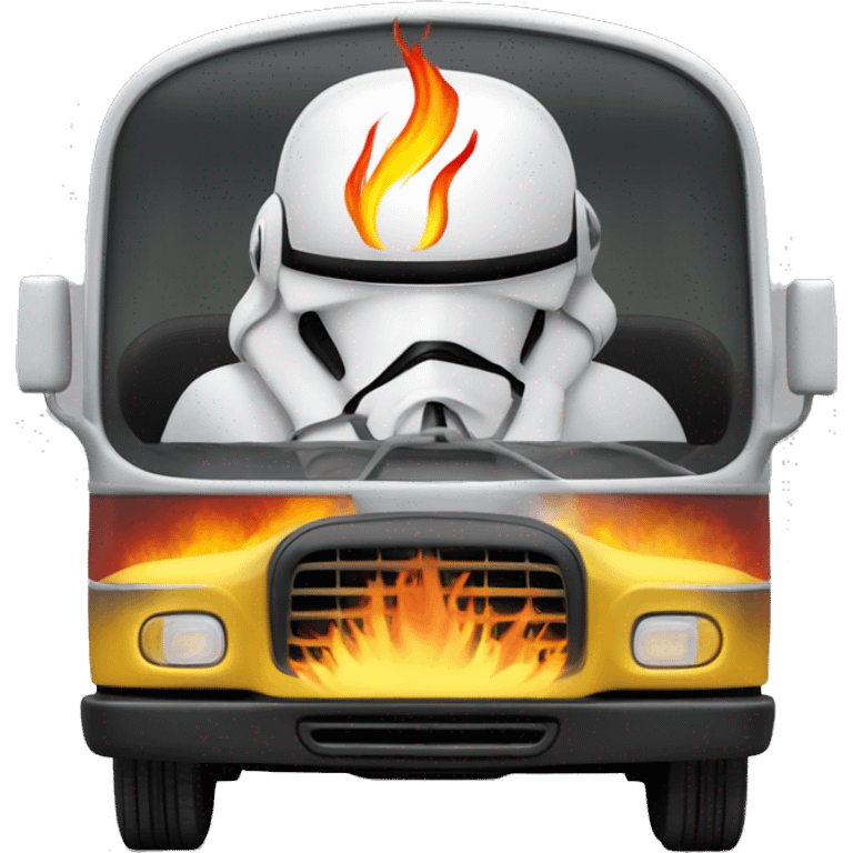 First order jet trooper school bus with hot rod flames  emoji