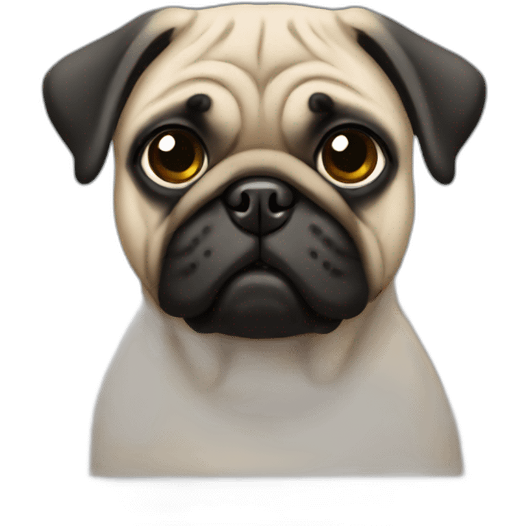 pug wearing a black t-shirt emoji