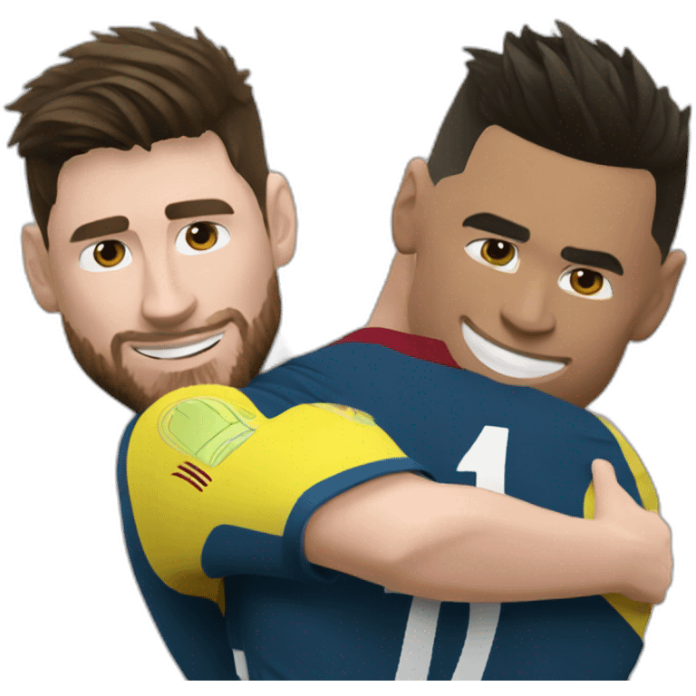 messi and ronaldo hugging emoji