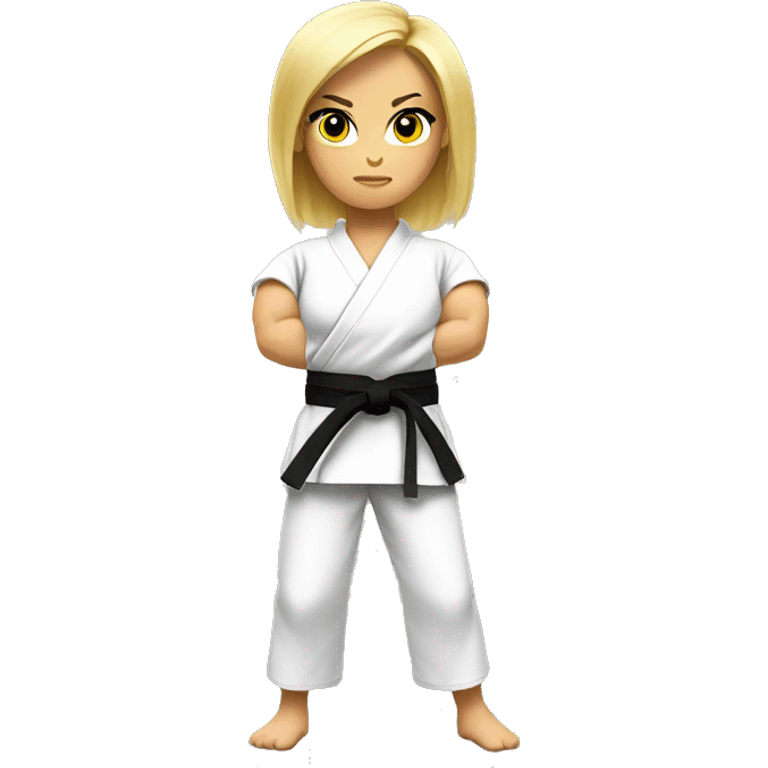 Strong muscle arm blonde Karate girl emoji