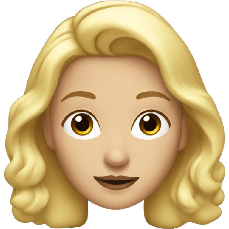 Blonde woman with black nimbus above head emoji