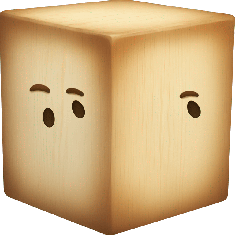 creme wooden cube to sit  emoji