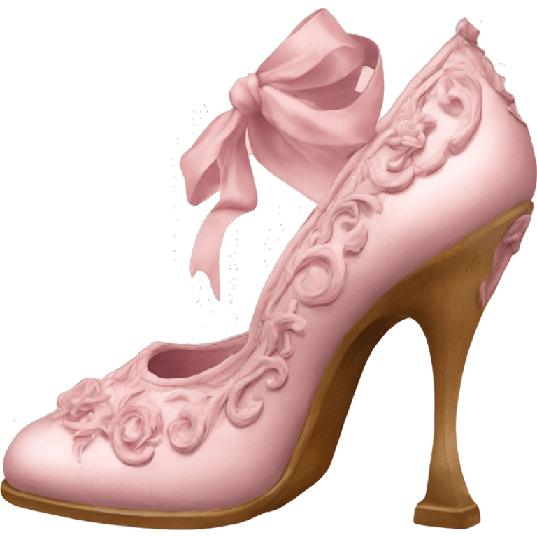 vintage rococo light pink heel shoes  emoji