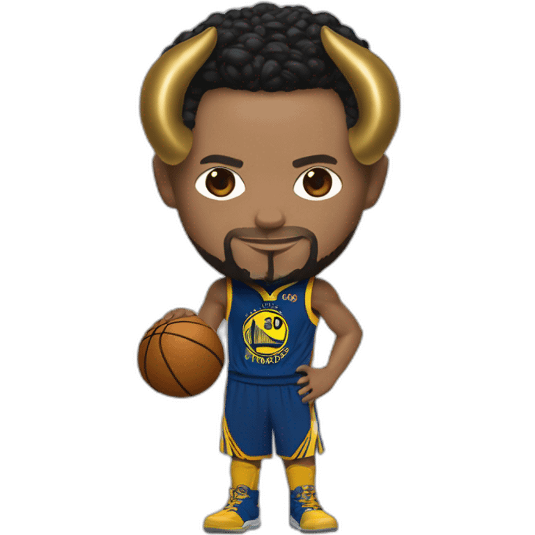 Steph curry in Loki costume with horns marvel detail emoji