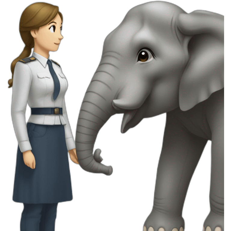 corps éléphant avec une tête de femme emoji