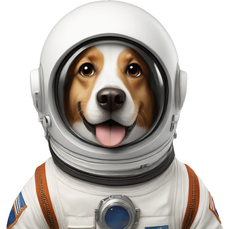 happy dog in an astronaut helmet emoji