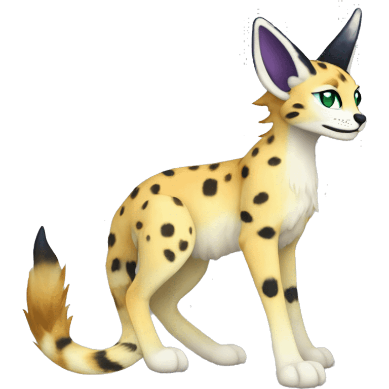 Epic Edgy Colorful ethereal eldritch Sergal-Serval-Fionbri emoji