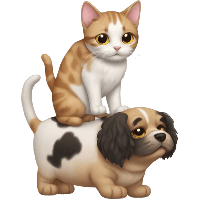 cat carrying a dog emoji