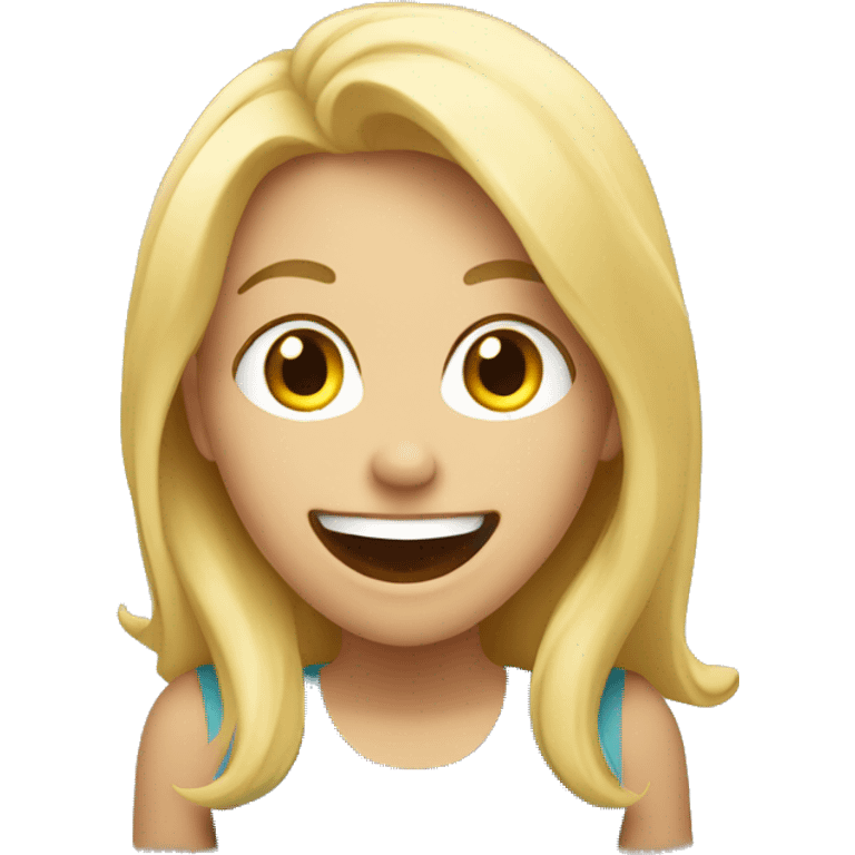 Excited blonde girl emoji