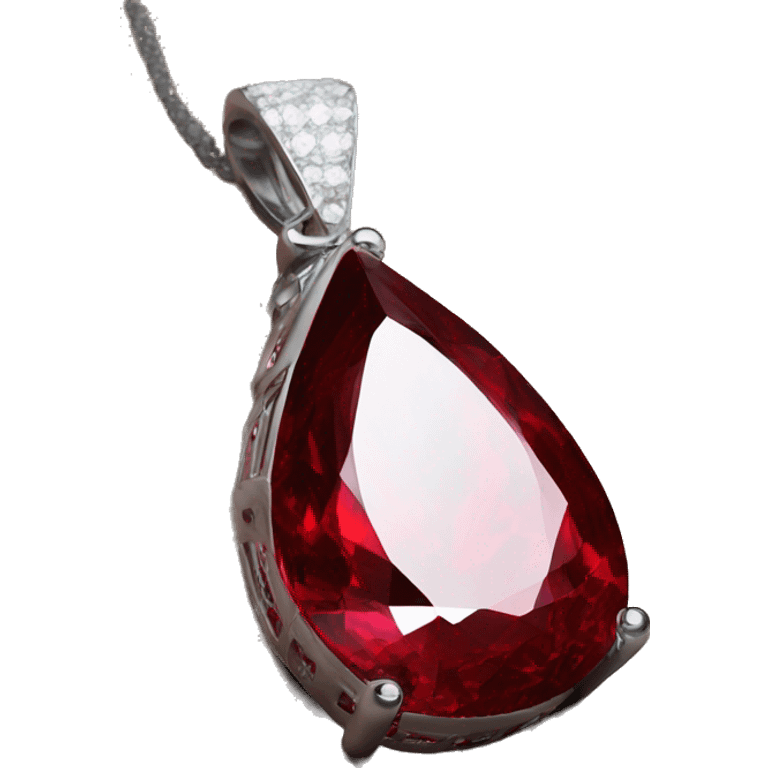 ruby big big big  teardrop pendant falling side emoji