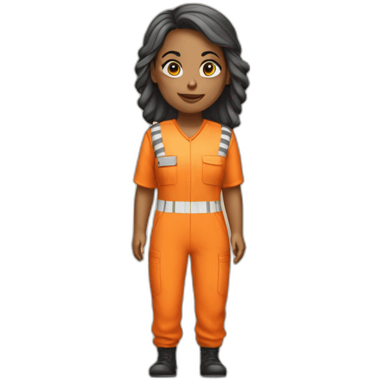 female prisoner in orange jumpsuit emoji