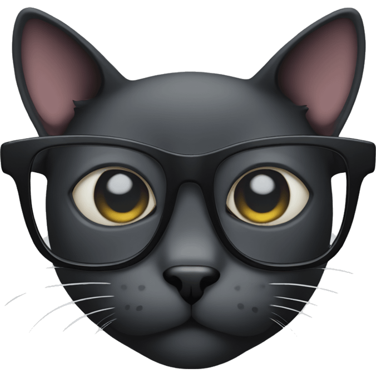 black cat wearing glasses  emoji