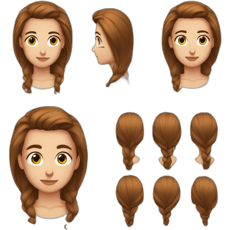 Garçon cheveux lisses marron yeux marron emoji