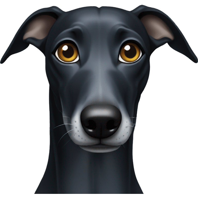 All black greyhound with blue eye color emoji